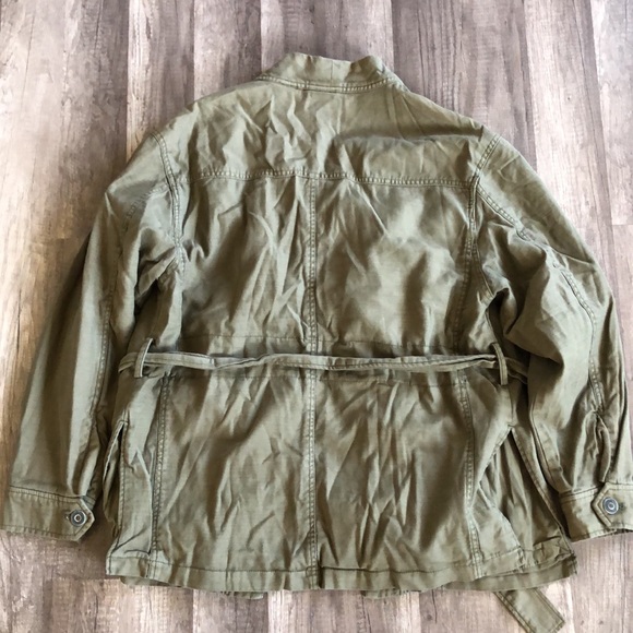 Free People In Our Nature Military Green Wrap Cargo Jacket M - Picture 13 of 14